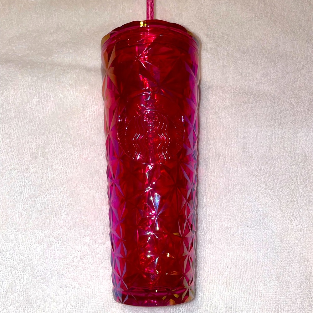 NEW Hot Pink Starbucks geometric morganite Cup 2024